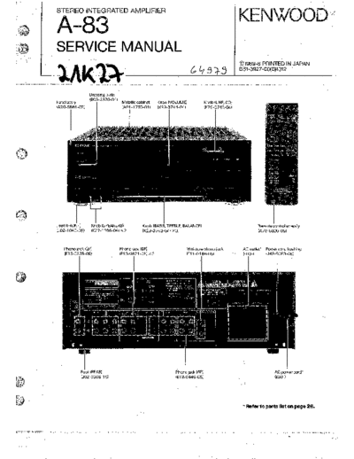 Kenwood A-83  Kenwood Stereo Integrated Amplifier Stereo Integrated Amplifier Kenwood A-83 Kenwood A-83.pdf