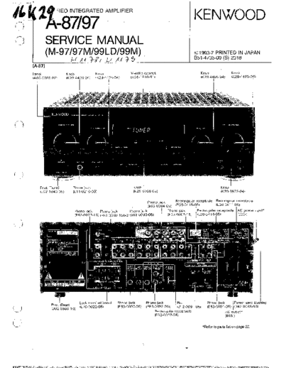Kenwood A-87, A-97  Kenwood Stereo Integrated Amplifier Stereo Integrated Amplifier Kenwood A-87 & 97 Kenwood A-87, A-97.pdf