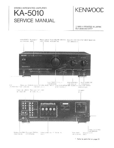 Kenwood KA-5010 Service  Kenwood Stereo Integrated Amplifier Stereo Integrated Amplifier Kenwood KA-5010 Kenwood_KA-5010 Service.pdf
