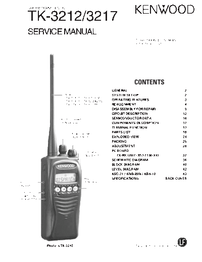 Kenwood TK-3212,3217  Kenwood UHF FM Transceiver UHF FM Transceiver Kenwood TK-3212 & 3217 Kenwood_TK-3212,3217.pdf