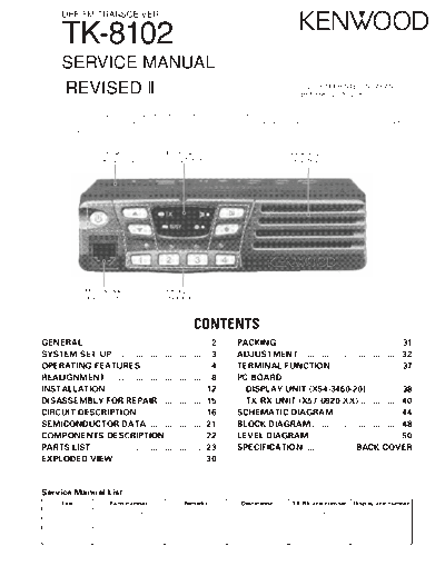 Kenwood B51-8585-20  Kenwood UHF FM Transceiver UHF FM Transceiver Kenwood TK-8102 B51-8585-20.pdf