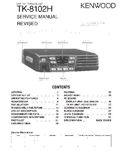 Kenwood TK-8102H(REV)(K.K2.K3.M)  Kenwood UHF FM Transceiver UHF FM Transceiver Kenwood TK-8102H TK-8102H(REV)(K.K2.K3.M).pdf