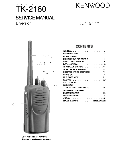 Kenwood B51-8673-00  Kenwood VHF FM Transceiver VHF FM Transceiver Kenwood TK-2160 E version B51-8673-00.pdf
