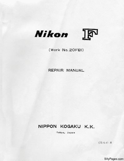 Nikon F Manual Repair  Nikon   Nikon F Nikon F Manual Repair.PDF
