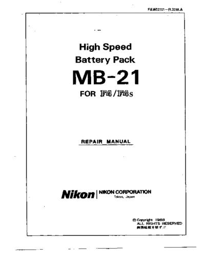 Nikon Manual Repair   F4 MB21  Nikon   Nikon F4 Manual Repair Nikon F4 MB21.pdf