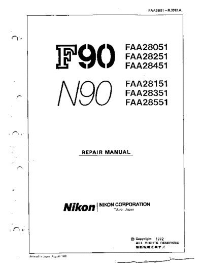 Nikon F90 N90 Manual Repair  Nikon   Nikon F90 & N90 Nikon F90 N90 Manual Repair.PDF