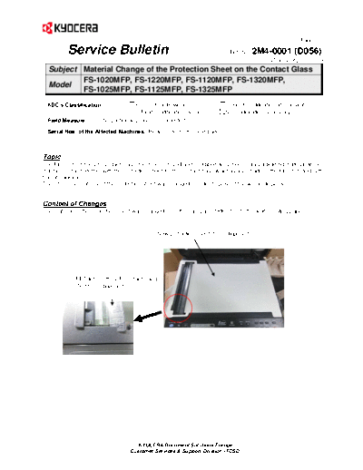 Kyocera SB-2M4-0001-D056  Kyocera Printer FS-1020-1120-1025-1125MFP SERVICEBULLETIN SB-2M4-0001-D056.pdf