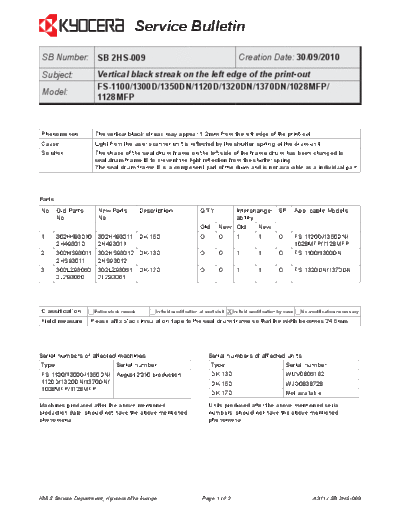 Kyocera 2HS-009  Kyocera Printer FS-1120-1320-1370 SERVICEBULLETINS 2HS-009.pdf