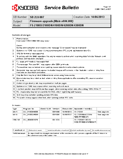 Kyocera 2LV-007  Kyocera Printer FS-2100-4100-4200-4300 ServiceBulletin 2LV-007.pdf