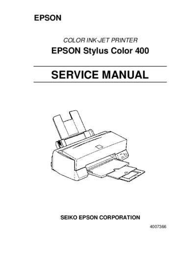 epson STLS400  epson printer InkJet EPSON Stylus Color 400 SM STLS400.PDF
