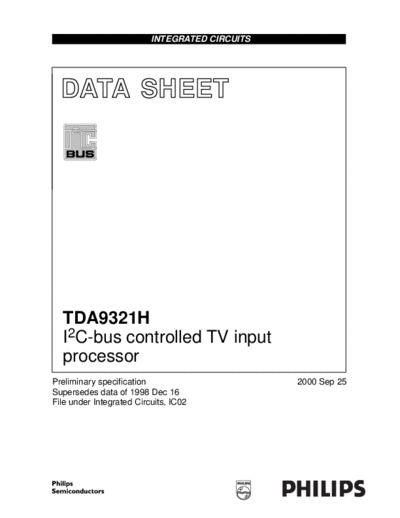 Rolsen TDA9321  . Rare and Ancient Equipment Rolsen Projection TV   TDA9321.pdf