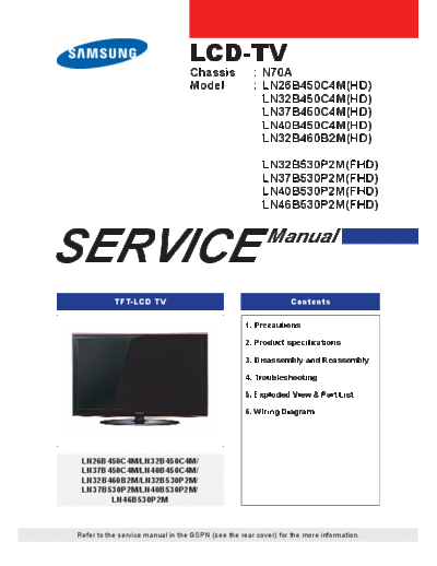Samsung LN26-32-37-40B450C4M LN32B460B2M LN32-37-40-46B530P2M++Chassis+N70A  Samsung LCD TV LN26-32-37-40B450C4M, LN32B460B2M, LN32-37-40-46B530P2M Chassis N70A SAMSUNG_LN26-32-37-40B450C4M_LN32B460B2M_LN32-37-40-46B530P2M++Chassis+N70A.zip