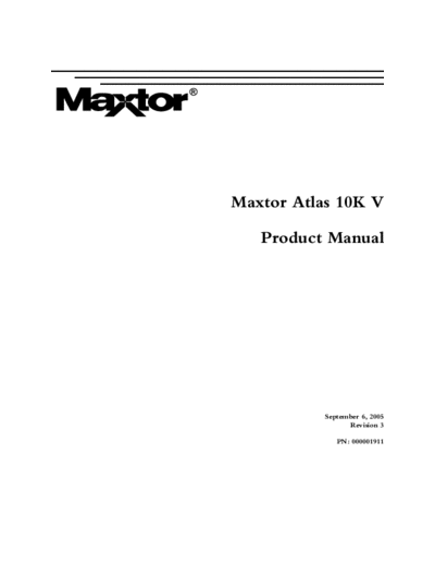 maxtor Atlas 10K V  maxtor Maxtor Atlas 10K V.PDF