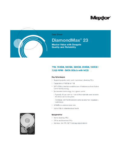maxtor DiamondMax 23 III  maxtor Maxtor DiamondMax 23 III.PDF