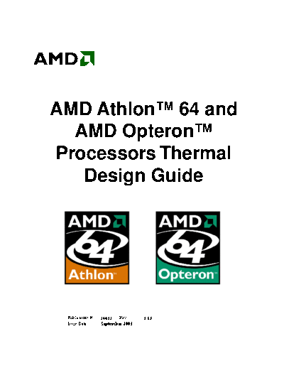 AMD Athlon and   Opteron Processors Thermal Design Guide  AMD AMD Athlon and AMD Opteron Processors Thermal Design Guide.pdf