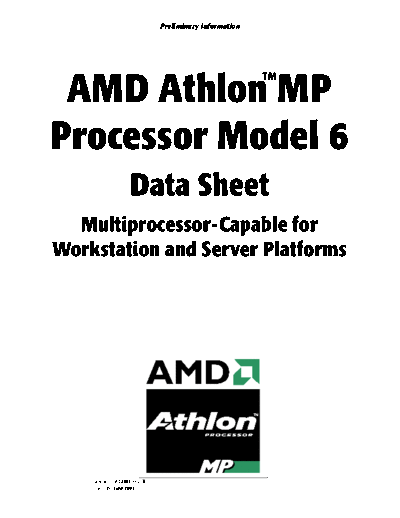 AMD Athlon MP Processor Model 6 Data Sheet  AMD AMD Athlon MP Processor Model 6 Data Sheet.pdf
