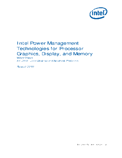 Intel Power Management Technologies for Processor Graphics, Display, and Memory White Paper  Intel Intel Power Management Technologies for Processor Graphics, Display, and Memory White Paper.pdf