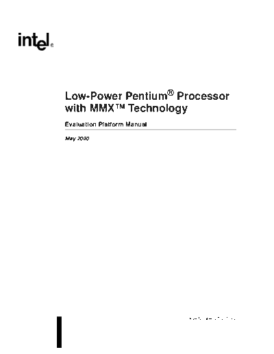 Intel Low-Power Pentium Processor with MMX Technology Evaluation Platform Manual  Intel Low-Power Pentium Processor with MMX Technology Evaluation Platform Manual.pdf