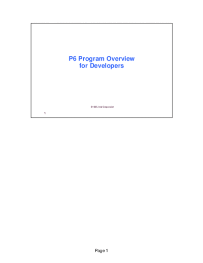 Intel P6 Program Overview for Developers  Intel P6 Program Overview for Developers.PDF