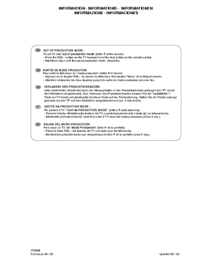 Thomson  Service mode and adjustments