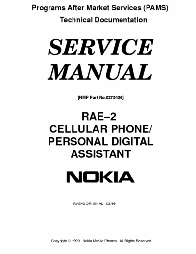 Nokia 9110 Nokia 9110 Service Manual