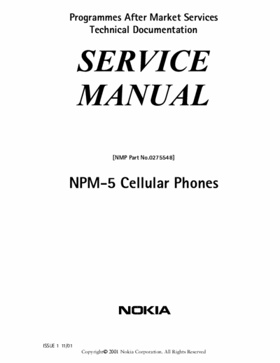 Nokia 5510 Service Manual, Part, Variant, Tools, Troubleshooting, Schematic, ecc. (MA4, MU4) - File 13