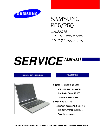Samsung NP-R65 Service Manual