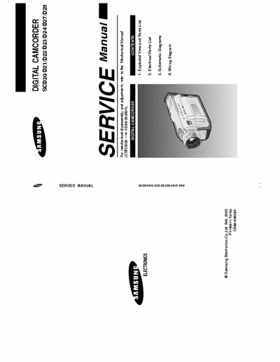 samsung SCD23 NEED FOR SERVICE MANUAL AND SHEMATIC DIAGRAM OF DIGITAL CAMERA: SAMSUNG SCD23.
thank you.
svc1@bezeqint.net