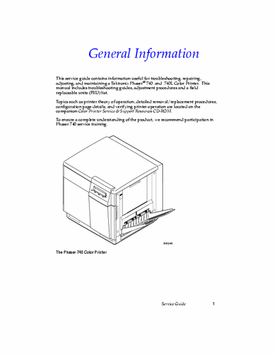 Xerox Phaser 740 wanted service manual