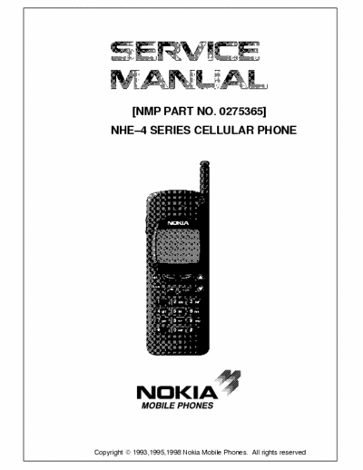 Nokia 2110i Service Manual, Troubleshooting, Part, Variant, Tools, Schematic, ecc. (1998) - File 16