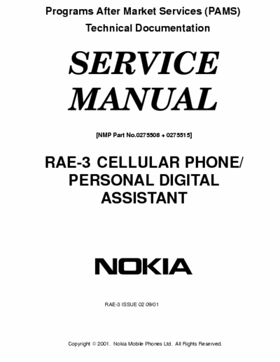 Nokia 9210 Service Manual Cellular Phone/Personal Digital Assistant - (9,32Mb) Part 1/5 - File 14