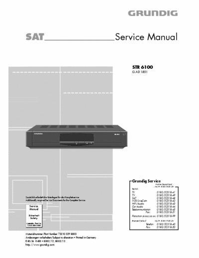 Grundig STR 6100 Service Manual