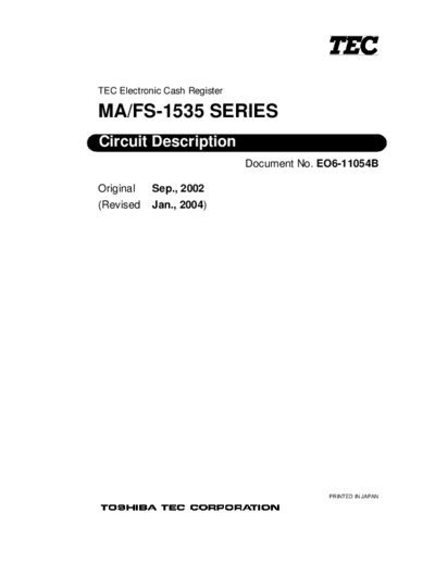 Toshiba MA1535 Circuit Description