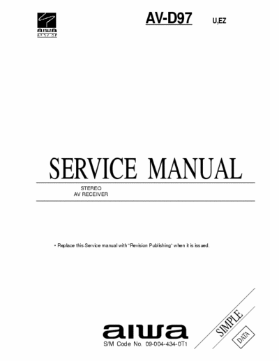 Aiwa AV-D97 Service Manual Stereo AV Receiver - (4.158Kb) 2 Part File - pag. 94