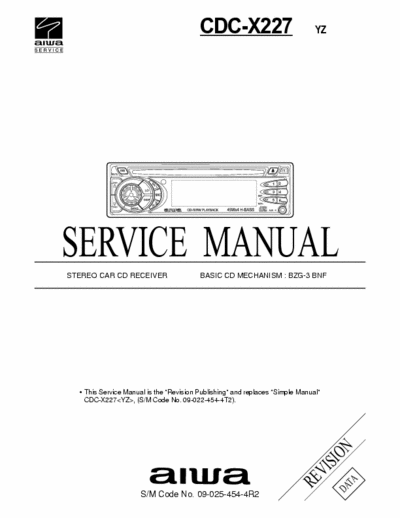 AIWA CDC-X227 SERVICE MANUAL