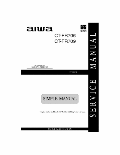 AIWA CT-FR706/709 Service manual  Car-audio Aiwa