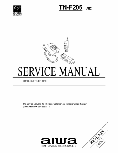 Aiwa TN-F205 Service Manual Telephone Cordless Type AEZ - (7.345Kb) 4 Part File - pag. 36