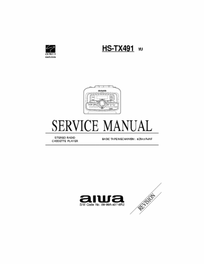 Aiwa HS-TX491 Service Manual Stereo Radio Cassette Player - Tape mech. 8ZM-3 P4NF - (2.716Kb) Part 1/2 - pag. 16