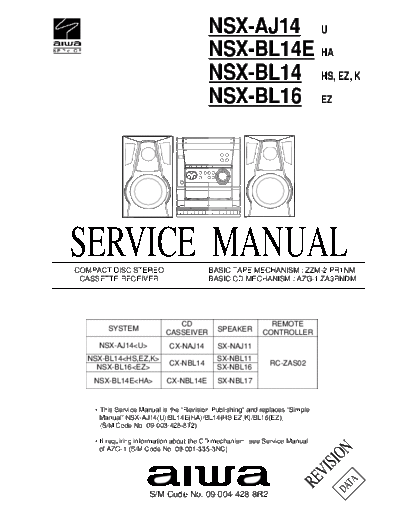 AIWA NSX-AJ14,AJ17,BL14,BL16 S.M.