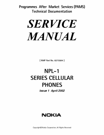 Nokia 6310i Service Manual Gsm Telephone - Part 1/6 - File 18