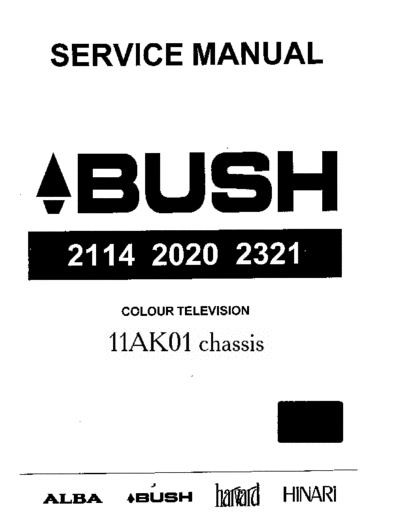 Bush 2114 2020 2321 Bush Color TV Model 2114 2020 2321