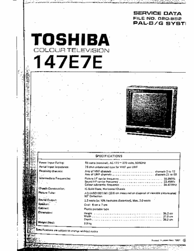 Toshiba 147e7e 147e7e