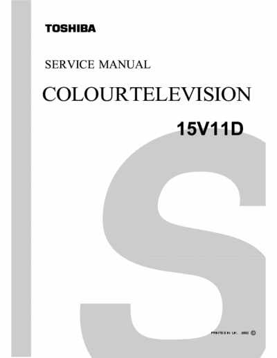 Toshiba 15V11D Complete manual in pdf