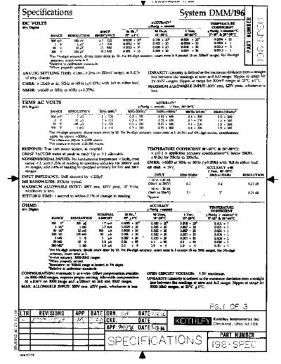 Keithley Modell 196 Rev.A Spec. Sheet