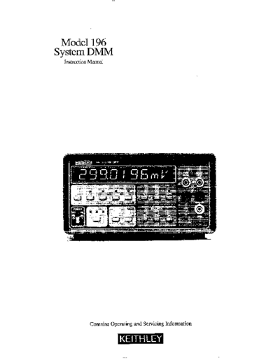 Keithley Modell 196 Rev.D Instruction Manual