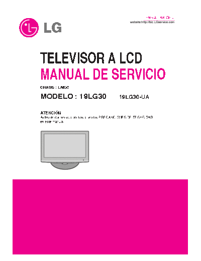 LG 19LG30-UA LCD SERVICE MANUAL
