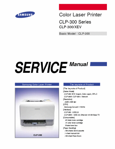 Samsung CLP-300 Complete Service manual for Samsung CLP-300