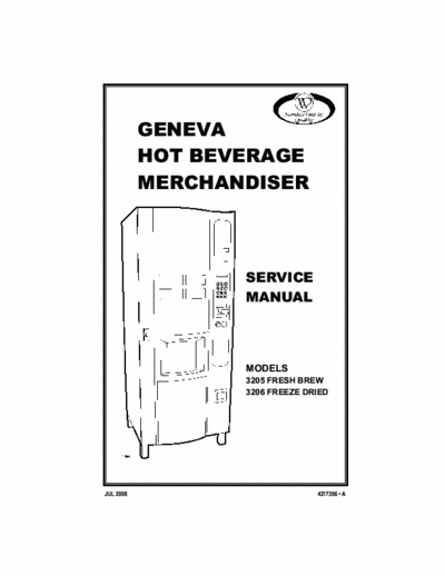 GENEVA [Vendnet] 3205 Fresh Brew, 3206 Freeze Dried Service Manual hot beverage merchandiser - pag. 66