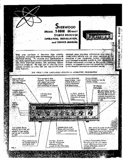 sherwood s8000 Service manual  for Sherwood s8000