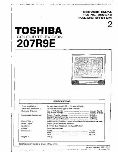 Toshiba 207r9e 207r9e